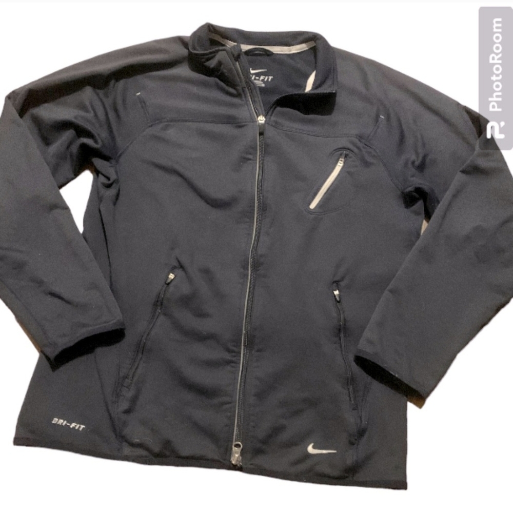 Nike Dri-Fit Black Lightweight Reflective Running Jacket Women’s Size S | Zip Up